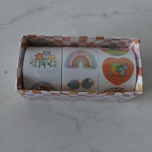 Spring Colorful Groovy Sticker Rolls- 900 Stickers On 3 Rolls